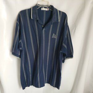 Haley Polo Lake Tahoe Golf Shirt Mens XL Short Sleeve 1/4 Button Collared Blue